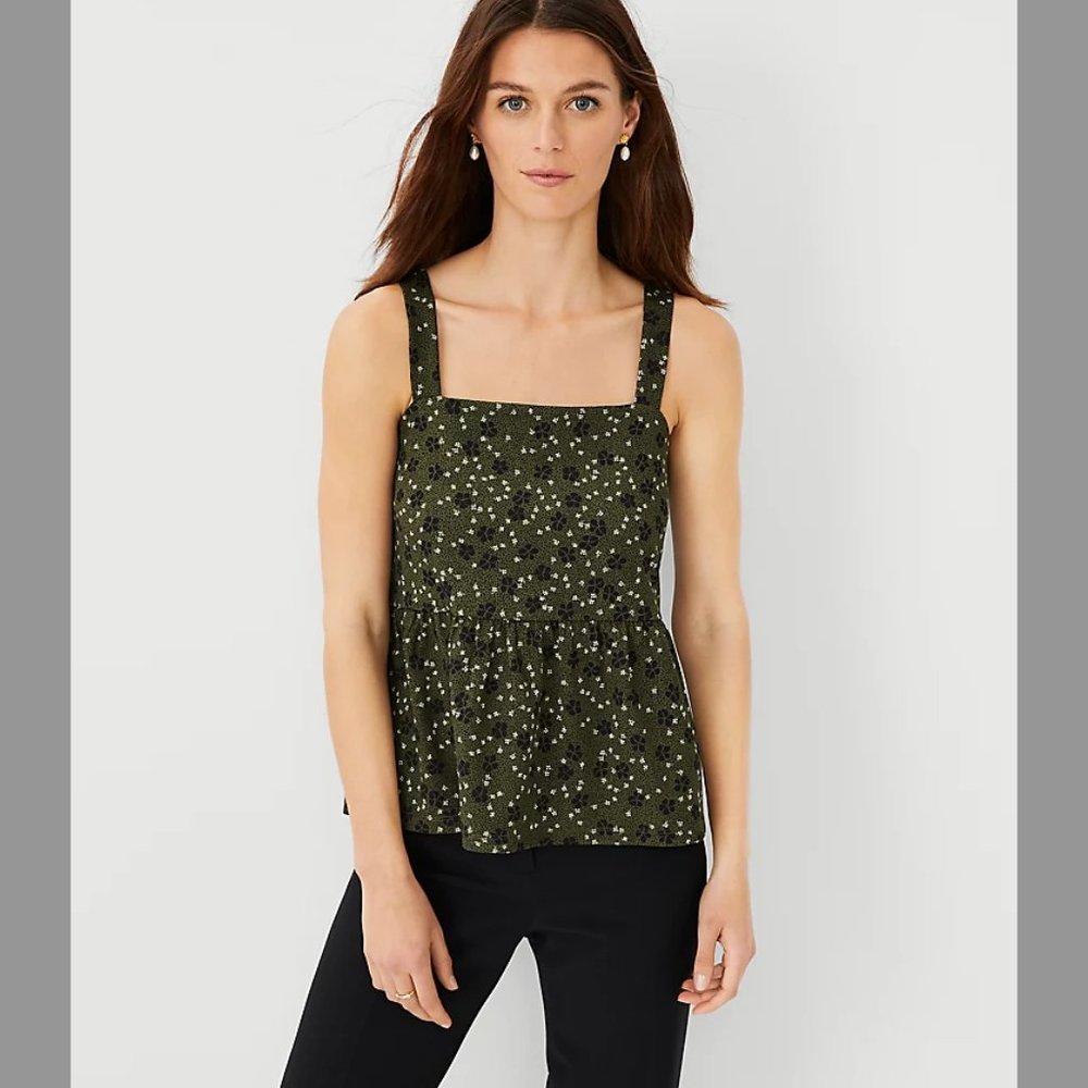 NWT Ann Taylor Floral Peplum Tank Top